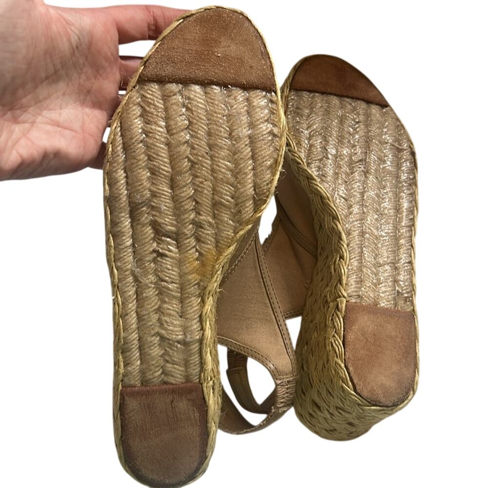 Lauren Ralph Lauren catrin sz 8.5b wedge espadrilles khaki jute sandals - Picture 6 of 15